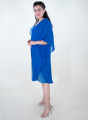 Κολακευτικό μπλε φόρεμα με μουσελίνα