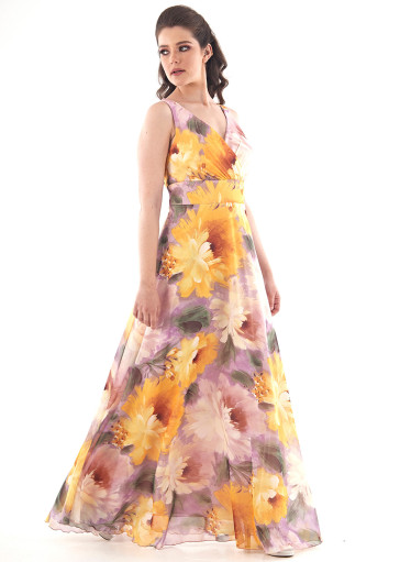 Αμπιγιέ θηλυκό φλοράλ φόρεμα 