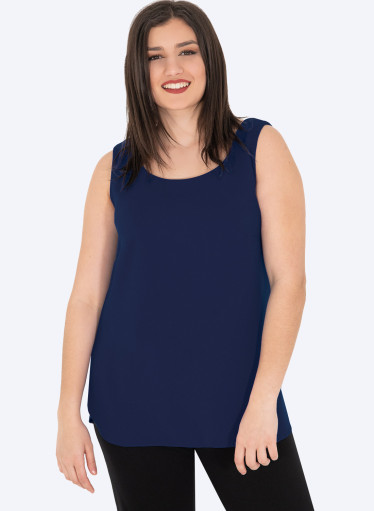 Μπλε αμάνικο τοπ Μπλε αμάνικο τοπ