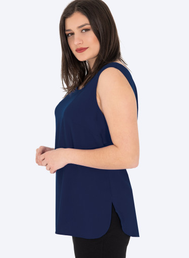 Μπλε αμάνικο τοπ Μπλε αμάνικο τοπ