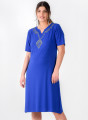 Μπλε ρουά φόρεμα με σχέδιο