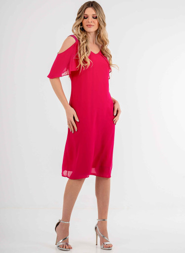 Αμπιγιέ αέρινο midi φόρεμα